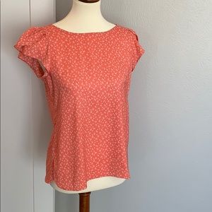 Loft petites flutter sleeve top